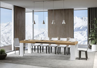 Tavolo Allungabile 180/284x90x77 cm Roxell Mix piano Quercia Natura gambe Bianco Frassino