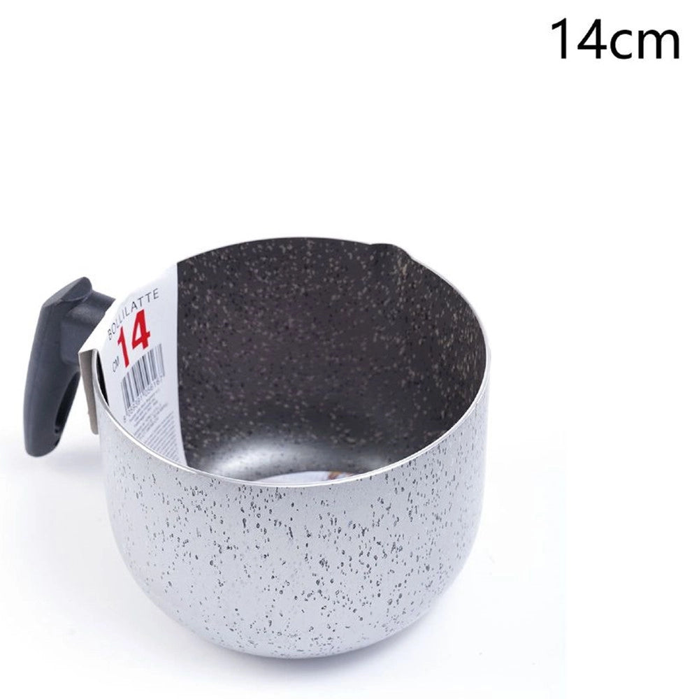 Trade Shop - Pentolino Bollilatte Antiaderente ø 14 Cm Con Manico Nero Utensile Per Cucina 056167 -