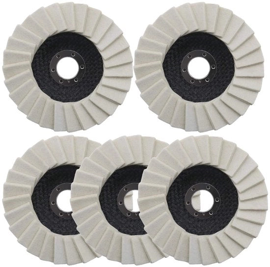 Kit di abrasivi a disco 125mm - 5 pezzi - Disco di supporto - Adatto per metallo/vetro - Max RPM 15300 - Duraturo e pratico - Disco abrasivo