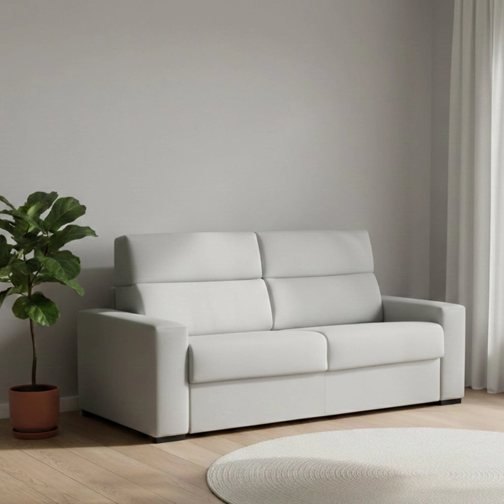 Quindici, Divano Letto 3 Posti Sfoderabile Made in Italy, 220x95 cm Grigio Chiaro