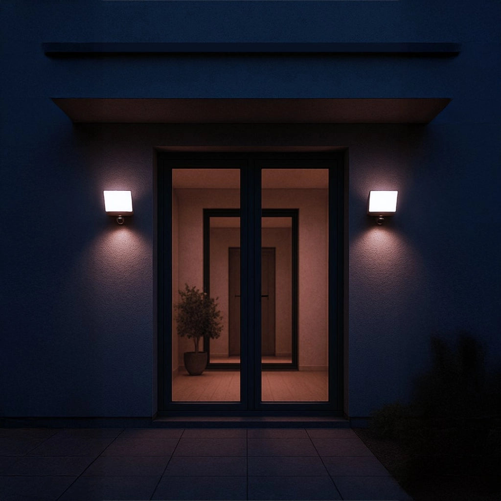 Faro LED 30W 2000lm 4000K PIR IP54 nero Davos Milagro