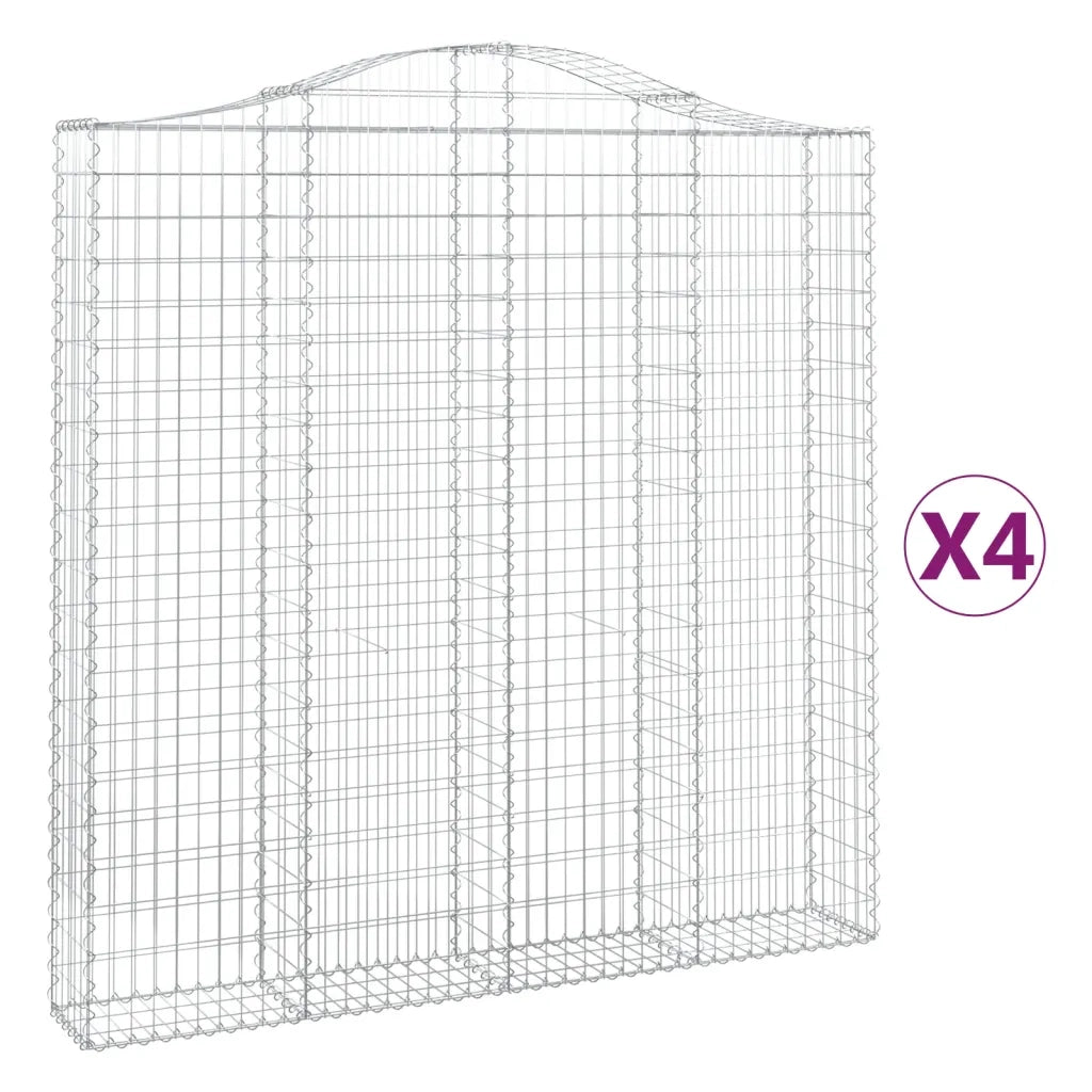 Cesti Gabbioni ad Arco 4 pz 200x30x200/220 cm Ferro Zincatocod mxl 75984