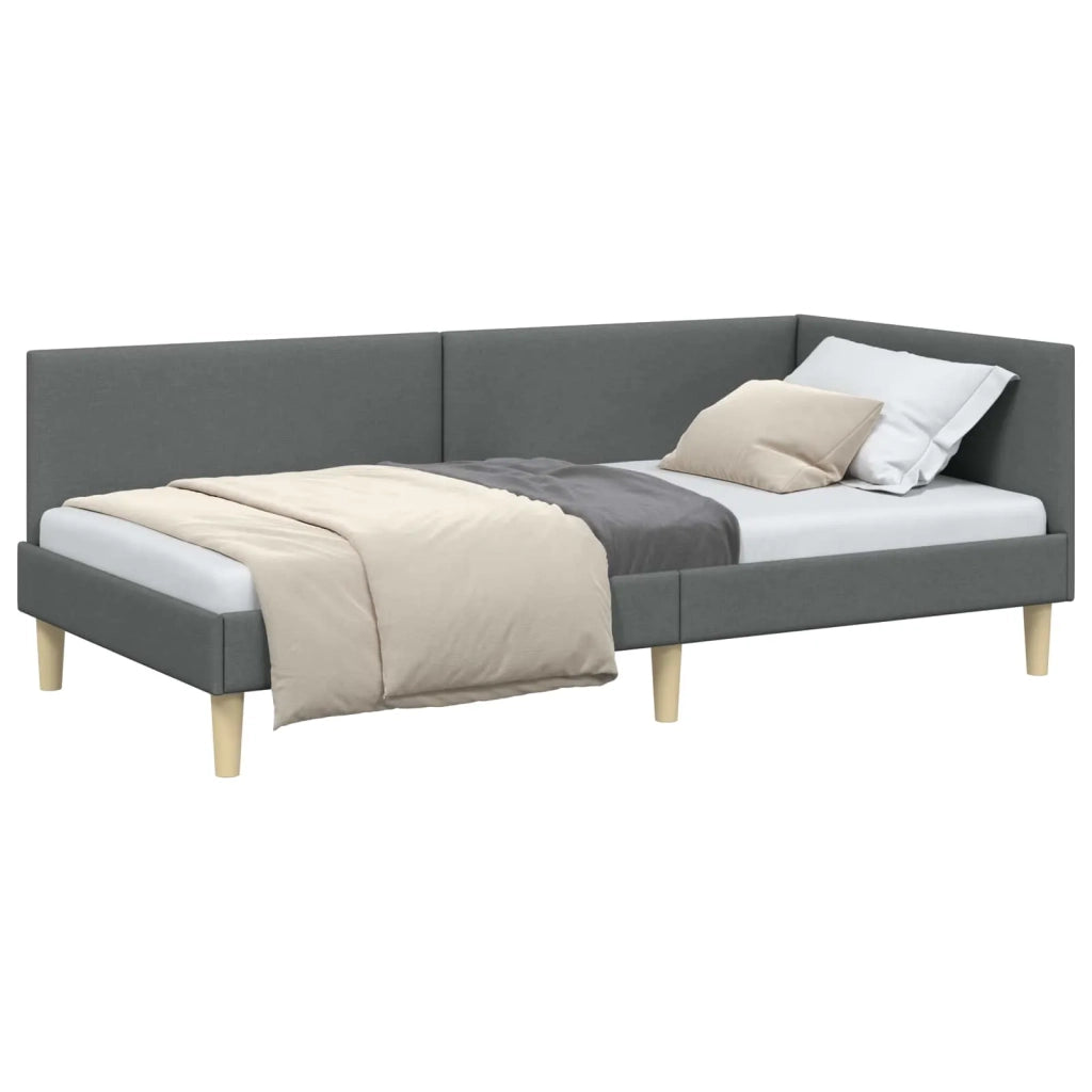 Cornice del letto ad angolo Grigio scuro 90 cm x 190 cm 42016182