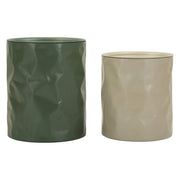 Ganomo, Tavolino da Salotto set da 2, 44x52x44h cm Bianco Crema
