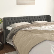 Testiera ad Orecchio-Testata con Orecchie Grigio Scuro 183x23x78/88 cm in Velluto 691048