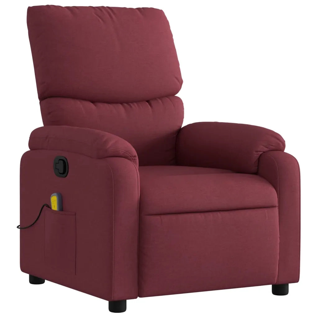 Divano Sedia-Poltrona Massaggiante Reclinabile Rosso Vino in Tessuto 662834