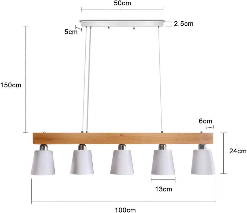 Lampada a sospensione ZMH vintage retr¨° tavolo da pranzo tavolo da pranzo 5 fuochi metallo E27