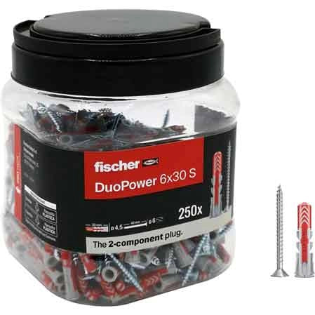 TASSELLO CON VITE 'DUOPOWER' IN BARATTOLO 6S - Barattolo 250 pezzi - FISCHER