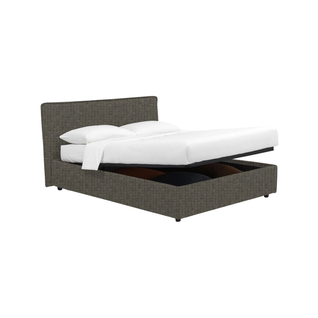 Staines, Letto Singolo Sfoderabile Made in Italy, Grigio Tortora