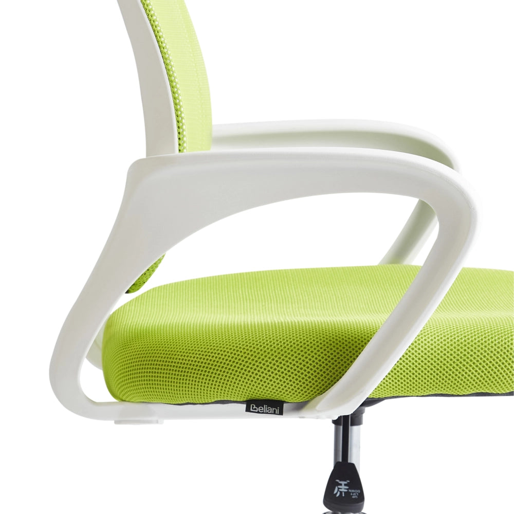 Sedia girevole da ufficio con schienale reclinabile regolabile in altezza verde lime moderna ufficio in casa