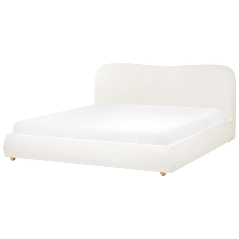 Letto contenitore Bianco Sporco Poliestere Tessuto 180 x 200 cm Design moderno e minimalista