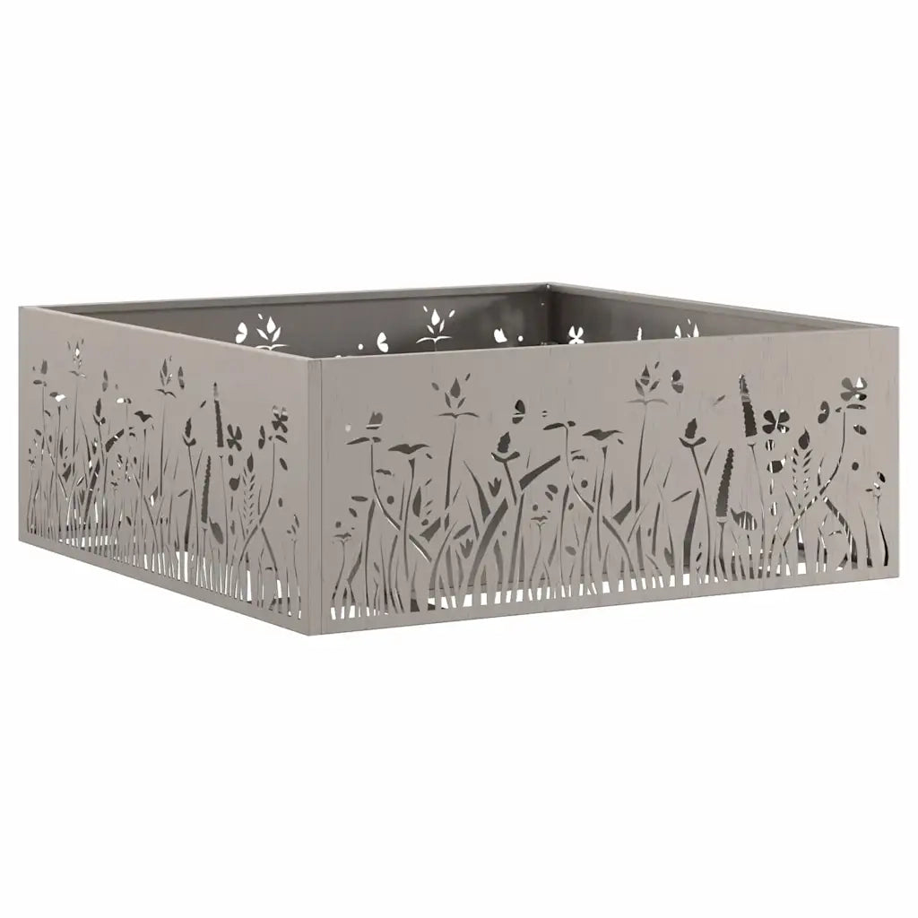 Focolare-Stufa-Camino Marrone 80 x 80 x 30 cm acciaio corten