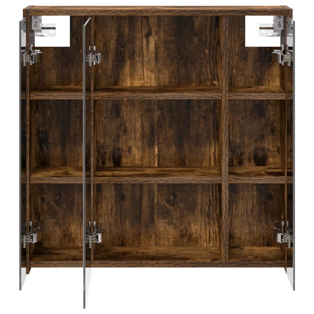 Mobiletto per specchio da bagno Rovere fumé 63,5 x 16 x 62,5 cm