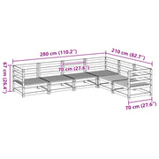 vidaXL Set Divani da Giardino 6 pz in Legno Massello Abete Douglas