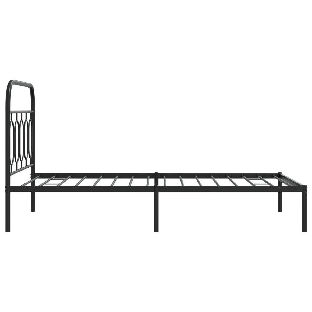 vidaXL Giroletto con Testiera in Metallo Nero 100x190 cm
