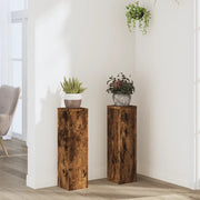 vidaXL Supporti per Piante 2 pz Rovere 17x17x60 cm Legno Multistrato