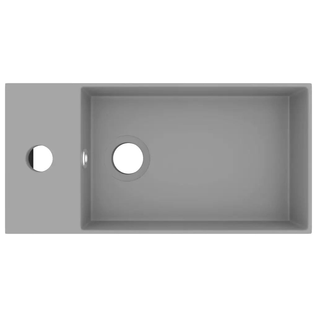 Lavandino-Lavello con Troppopieno in Ceramica Grigio Chiaro