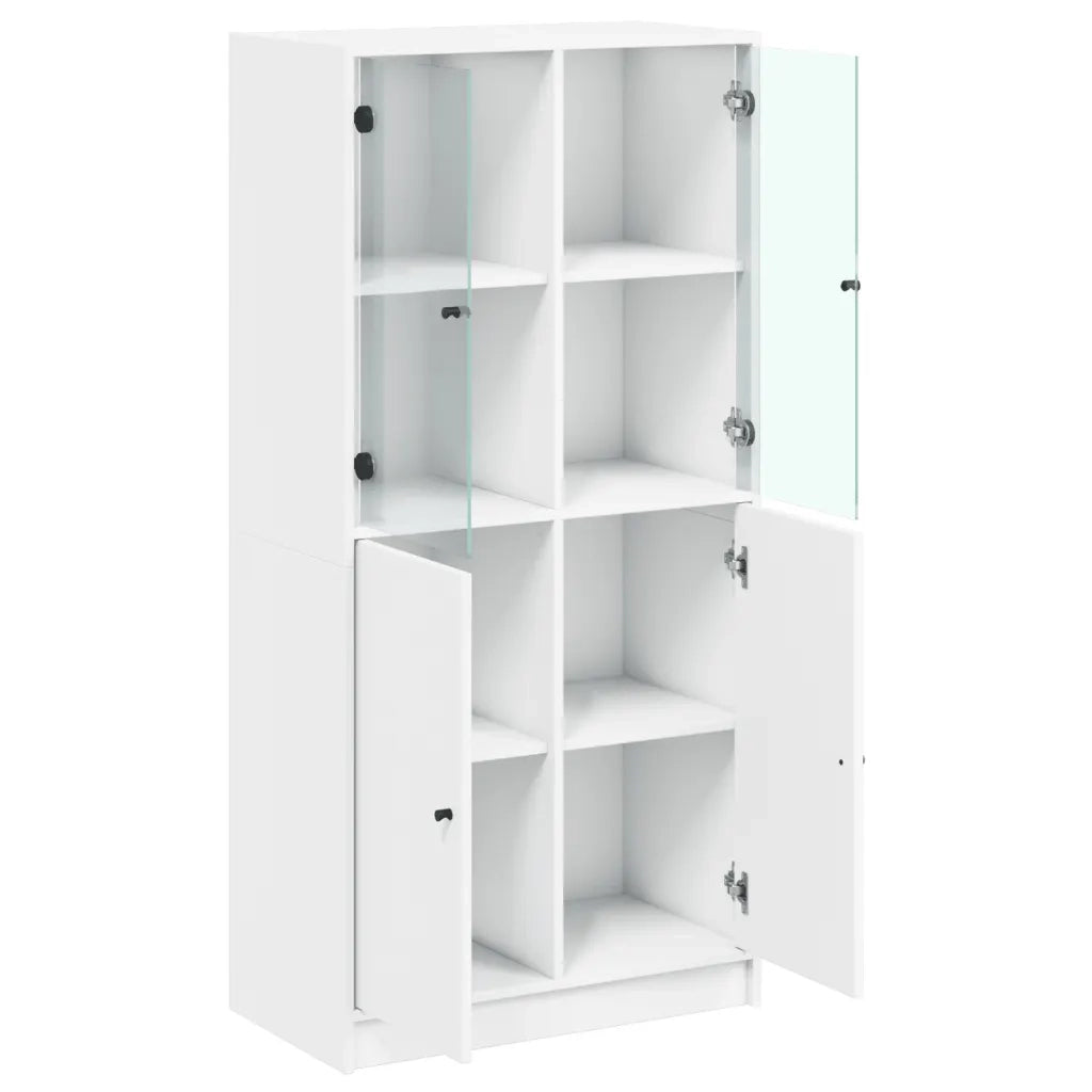 Credenza con Ante Bianca 68x37x142 cm Legno Multistrato 989371