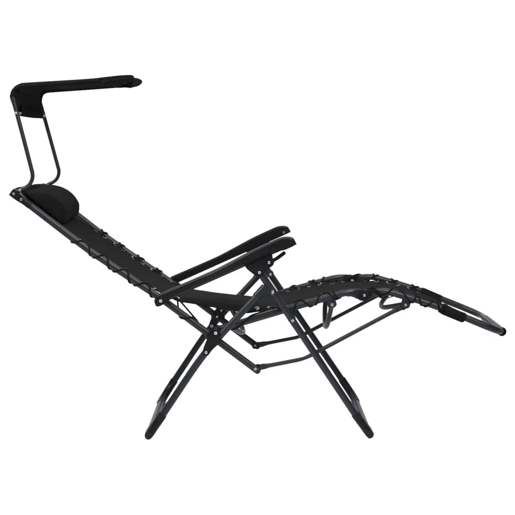 Sedia da terrazza pieghevole in Textilene nero 02_0011899