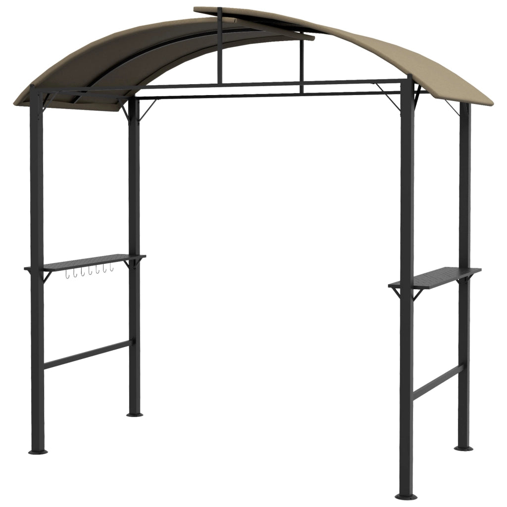 Gazebo per barbecue ¨C Xylo ¨C con 2 ripiani laterali e ganci, struttura in acciaio, 1,1x2,3m, khaki
