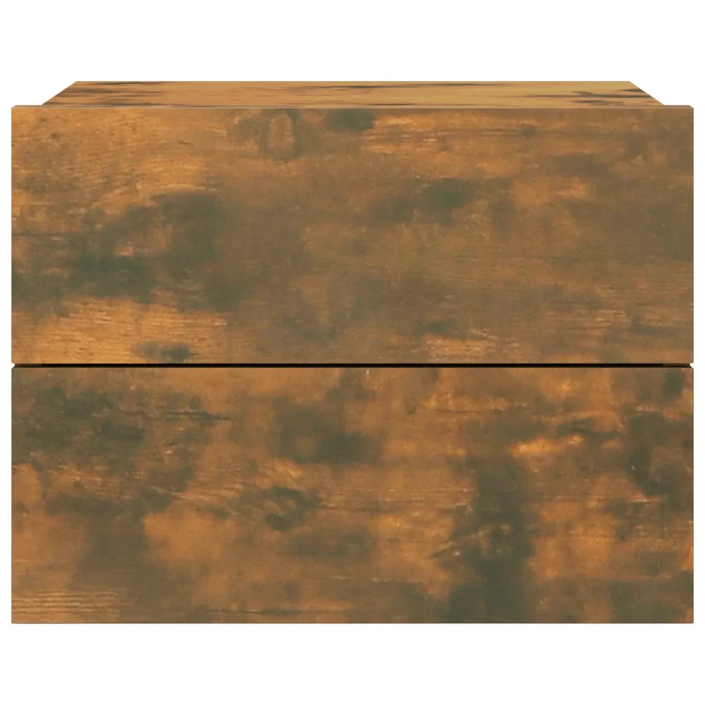 Comodini Rovere Fumo 2 pz 40x30x30 cm Legno Multistrato 815412