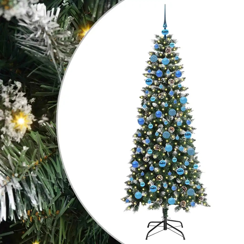 Albero di Natale Artificiale-Albero Natalizio con 300 LED Verde 180 cm 728826