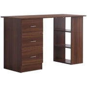 Tavolo da Scrivania Informativo Multi-Funzione 3 cassetti 2 ripiani dim. 120L x 49P x 72H cm MDF Effetto Noce