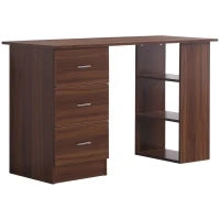 Tavolo da Scrivania Informativo Multi-Funzione 3 cassetti 2 ripiani dim. 120L x 49P x 72H cm MDF Effetto Noce