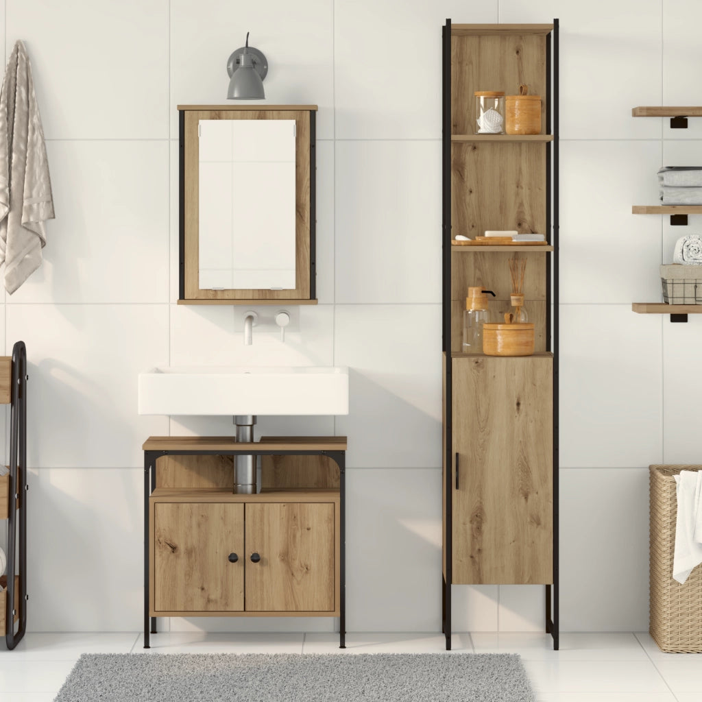 Set trucco 3 pezzi  in legno ingegnerizzato rovere marrone