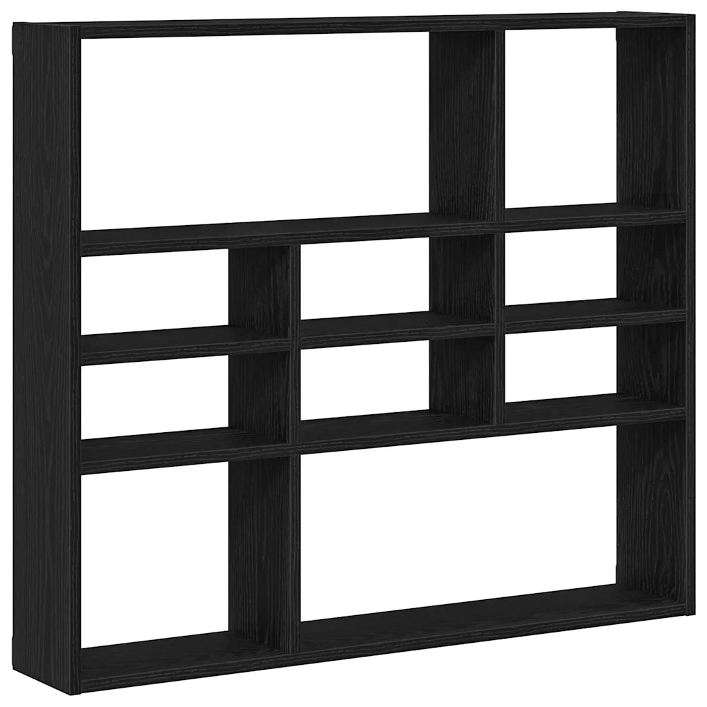 Scaffale a Parete Rovere Nero 90x16x78 cm Legno Multistrato 862510