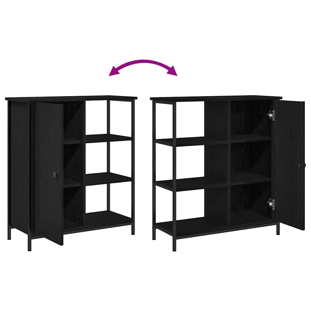 Credenza-Buffet-Armadio da cucina Rovere Nero 70 x 30 x 80 cm