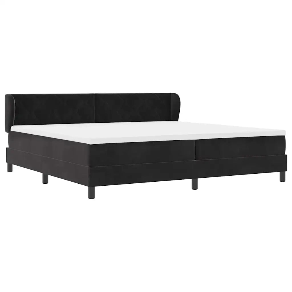 Letto a molle con materasso Nero 200 x 200 cm Velluto 3340462