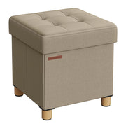 Pouf contenitore con poggiapiedi panca pieghevole con contenitore 38 x 38 x 40 cm per soggiorno o camera da letto marrone 12_0007288