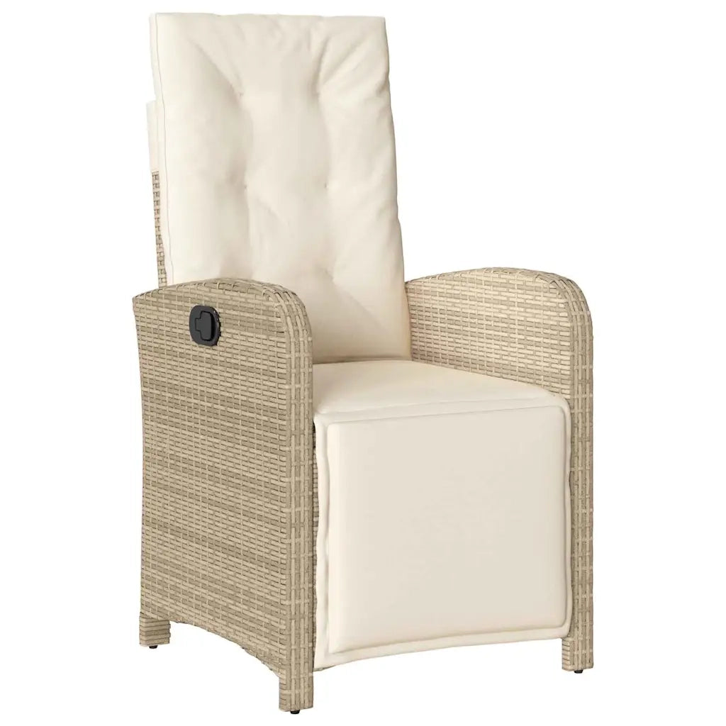Set da Pranzo per Giardino con cuscino 5 pcs Beige polyrattan 3380332