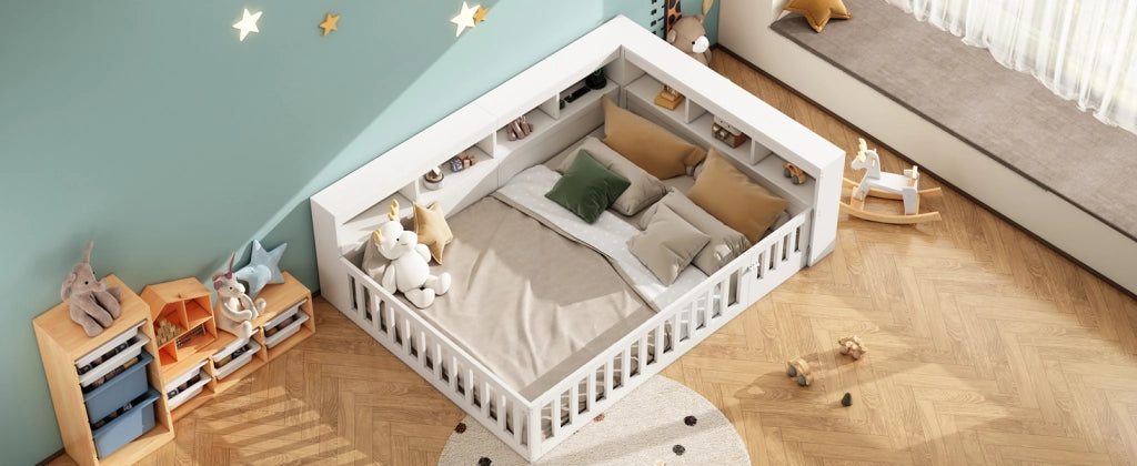 DESMIU Divano letto 140 × 190 cm 1 piazza con presa, USB, vano contenitore e sponda, senza materasso, bianco