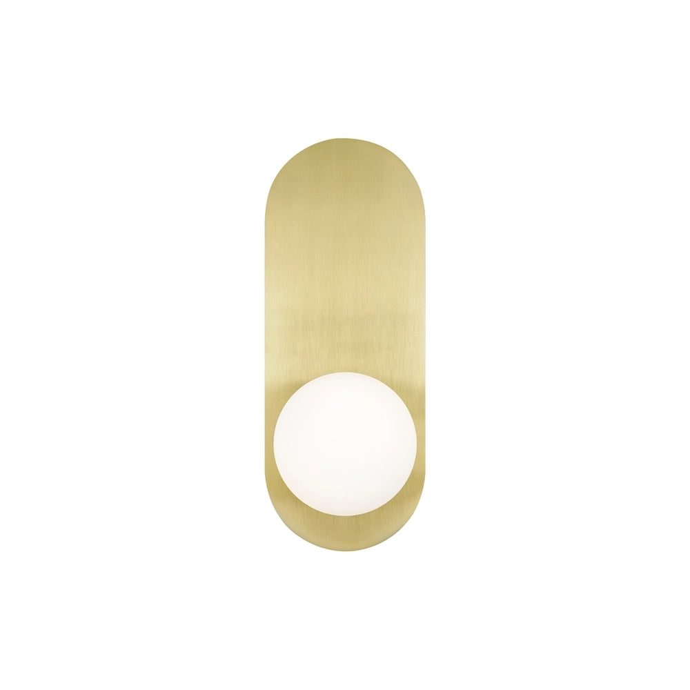 Applique ovale oro con sfera vetro bianco Bao Maytoni