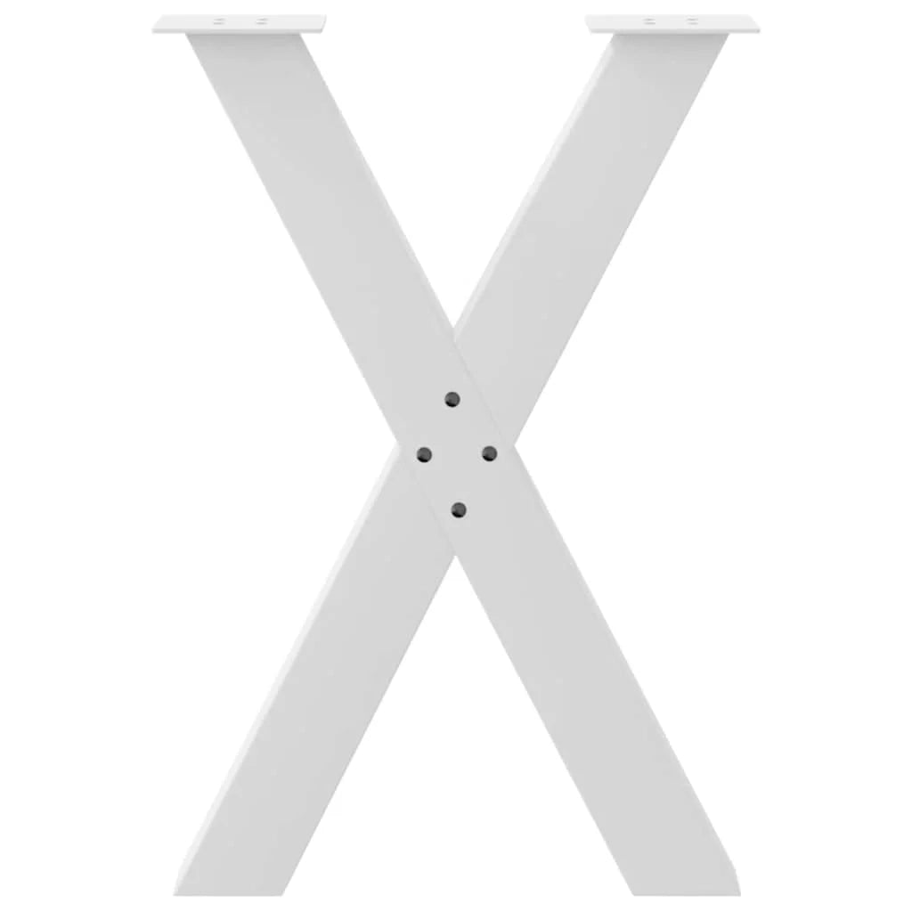 Set di 2 gambe regolabili per tavolo da pranzo a forma di X 50 x 72 cm per superfici stabili design moderno acciaio bianco 02_0057241
