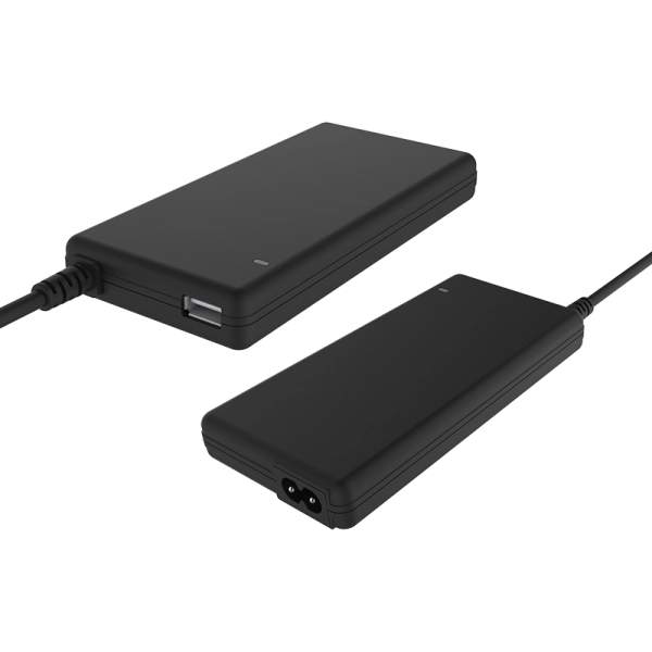 Alimentatore Universale Slim per Notebook 90W con 12 connettori- porta USB 5V1A- 100/240VAC- 9.5/24VDC (Gomma soft-touch)