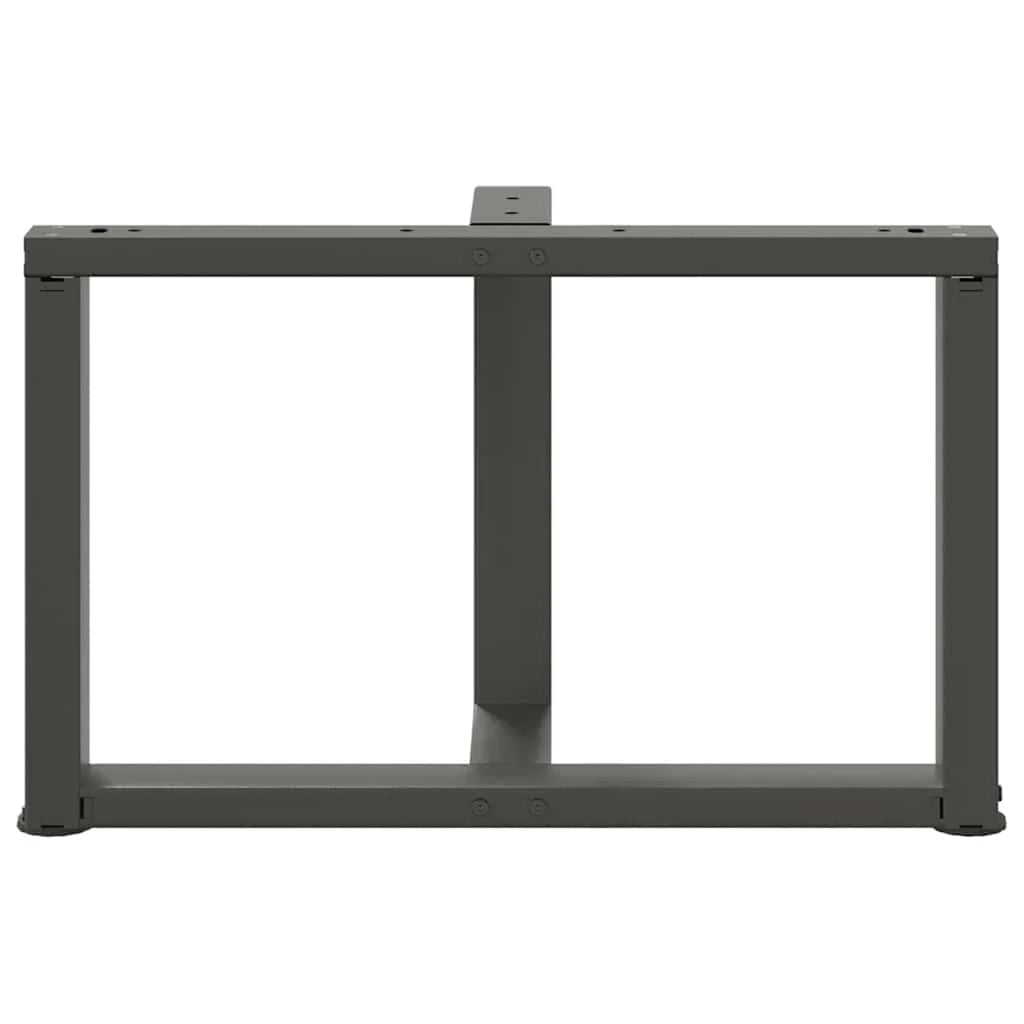 Set di 2 gambe regolabili a T per tavolino da caffè 70 x 25 x 43 cm in acciaio antracite 02_0057307