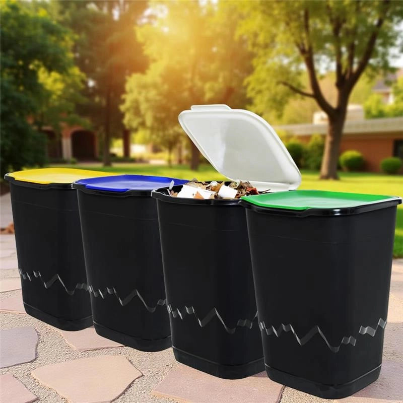 SET 4PZ PATTUMIERA 50 LT RECICLO INDIFFERENZIATO PER RACCOLTA DEI RIFIUTI 36 X 40 X 54H CM