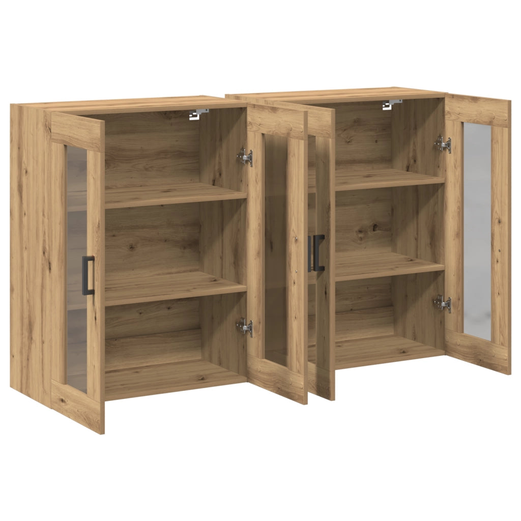 Armadi da muro 2 pezzi Rovere artigianale 69,5x34x90 cm Legno ingegnerizzato