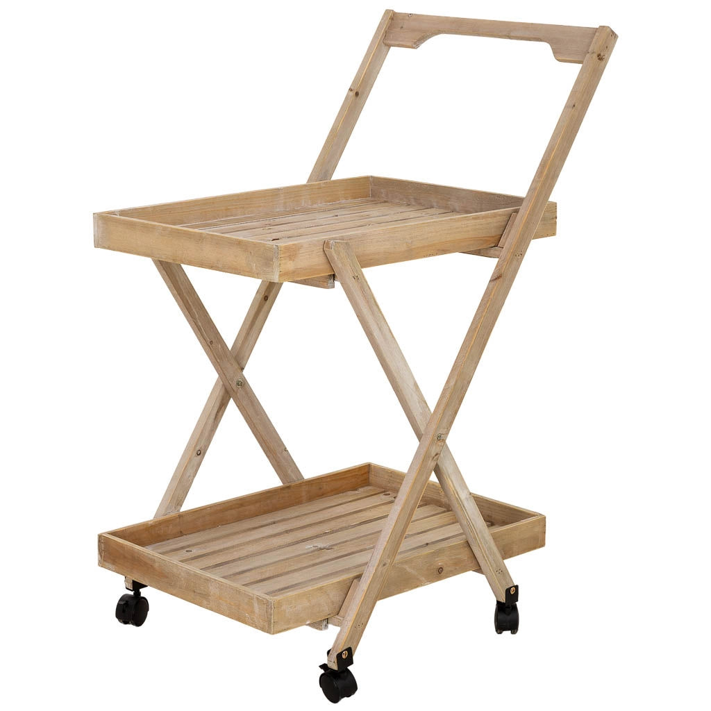 Carrello espositore legno marrone 118,5x17x51,5h cm