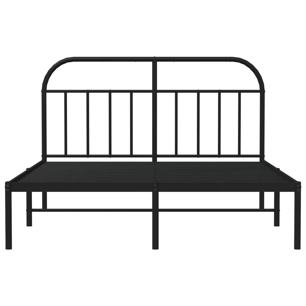 Giroletto con Testiera-Struttura Letto con testiera in Metallo Nero 140x190 cm 592354