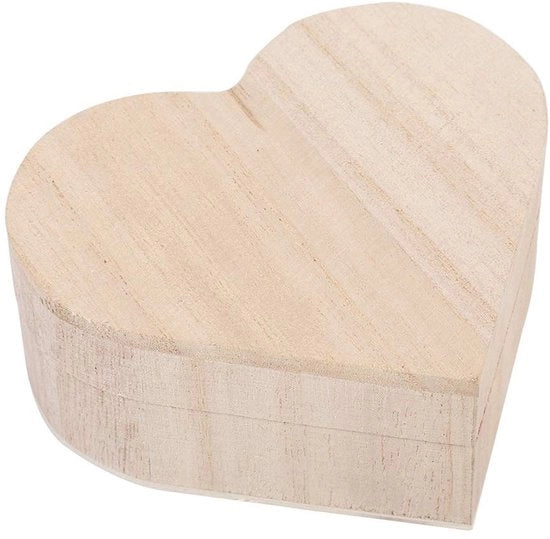 Scatola Decorativa a Forma di Cuore - Scatola di Ripostiglio con Coperchio - Box di Legno per Decorazioni - Dimensioni 10x9x4.2cm - Materiale Duraturo