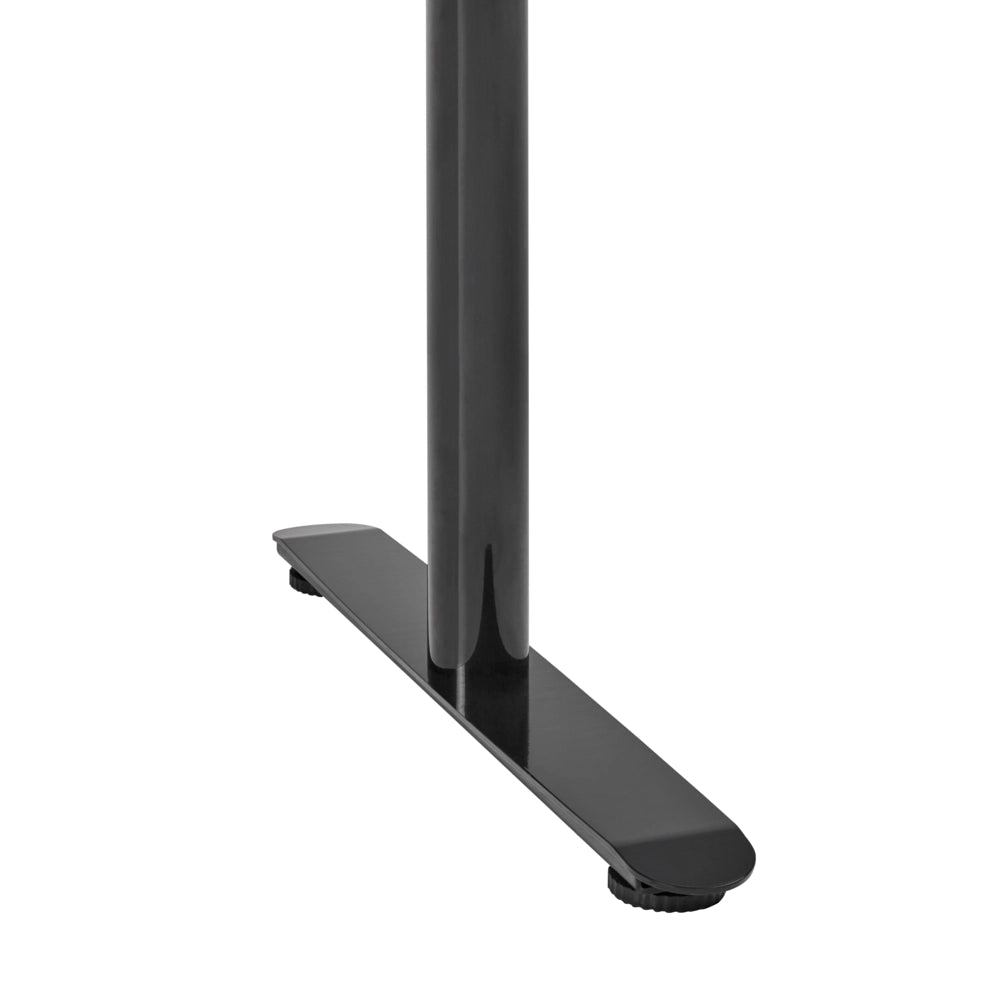 Scrivania regolabile in altezza elettricamente bianco 120 x 60 cm nero e marrone chiaro in acciaio verniciato a polvere