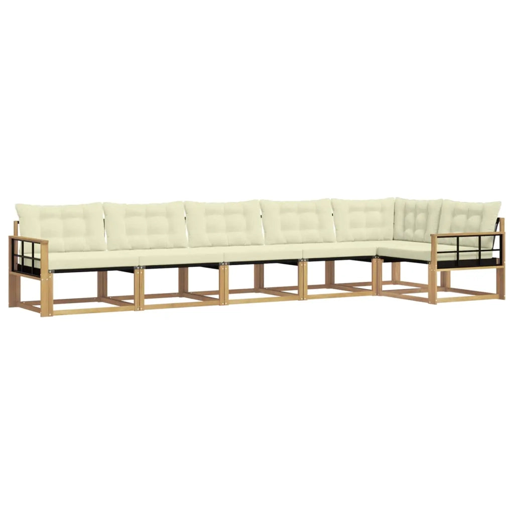 Set di divani da esterno con cuscino 6 pcs Bianco e Crema 3388736