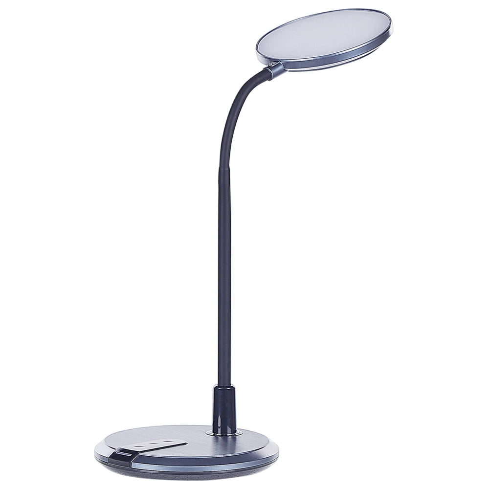 Lampada da ufficio LED nero argento materiale sintetico e braccio regolabile 43 cm ufficio cameretta soggiorno