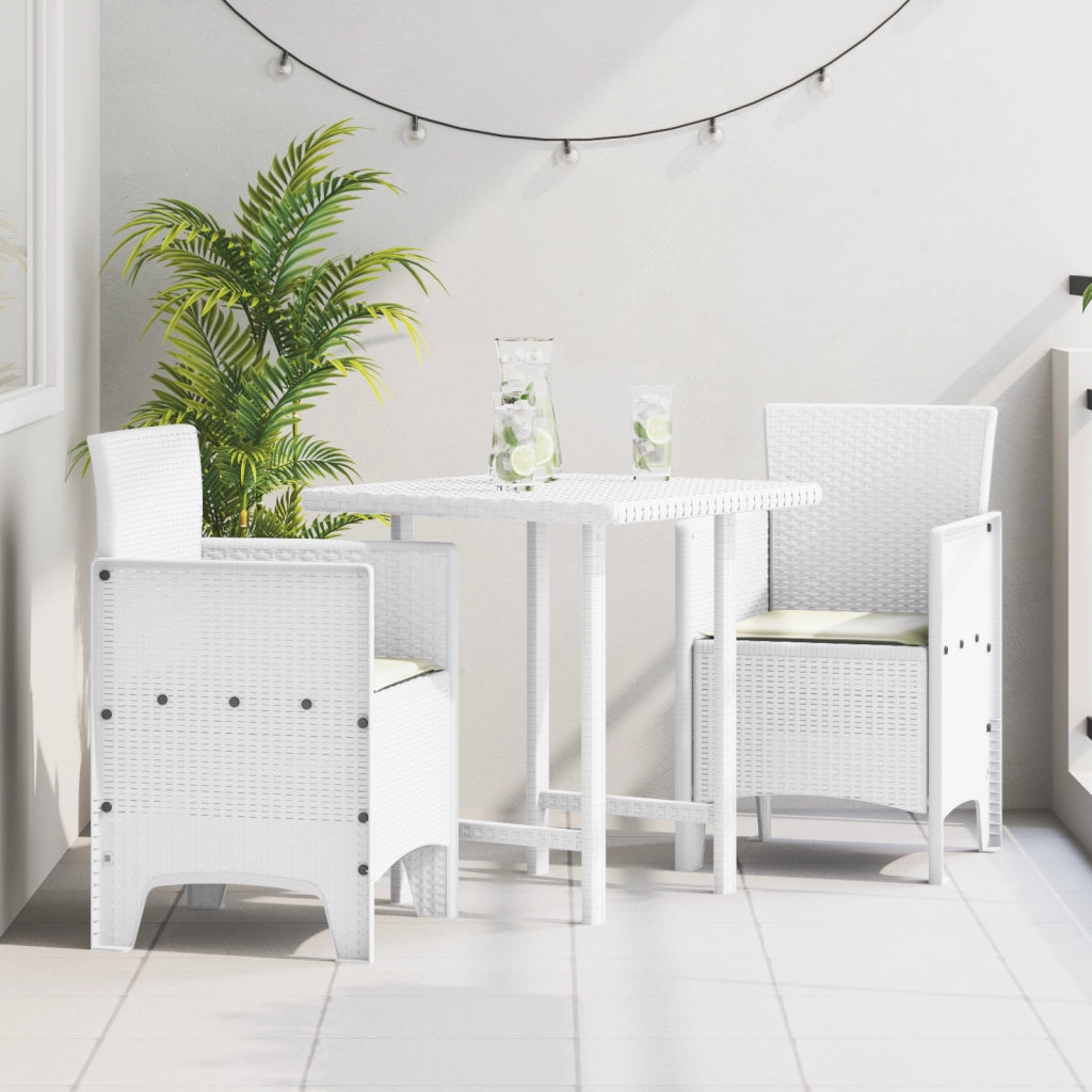Sedie da Giardino con Cuscini 2 pz Bianco Polirattan