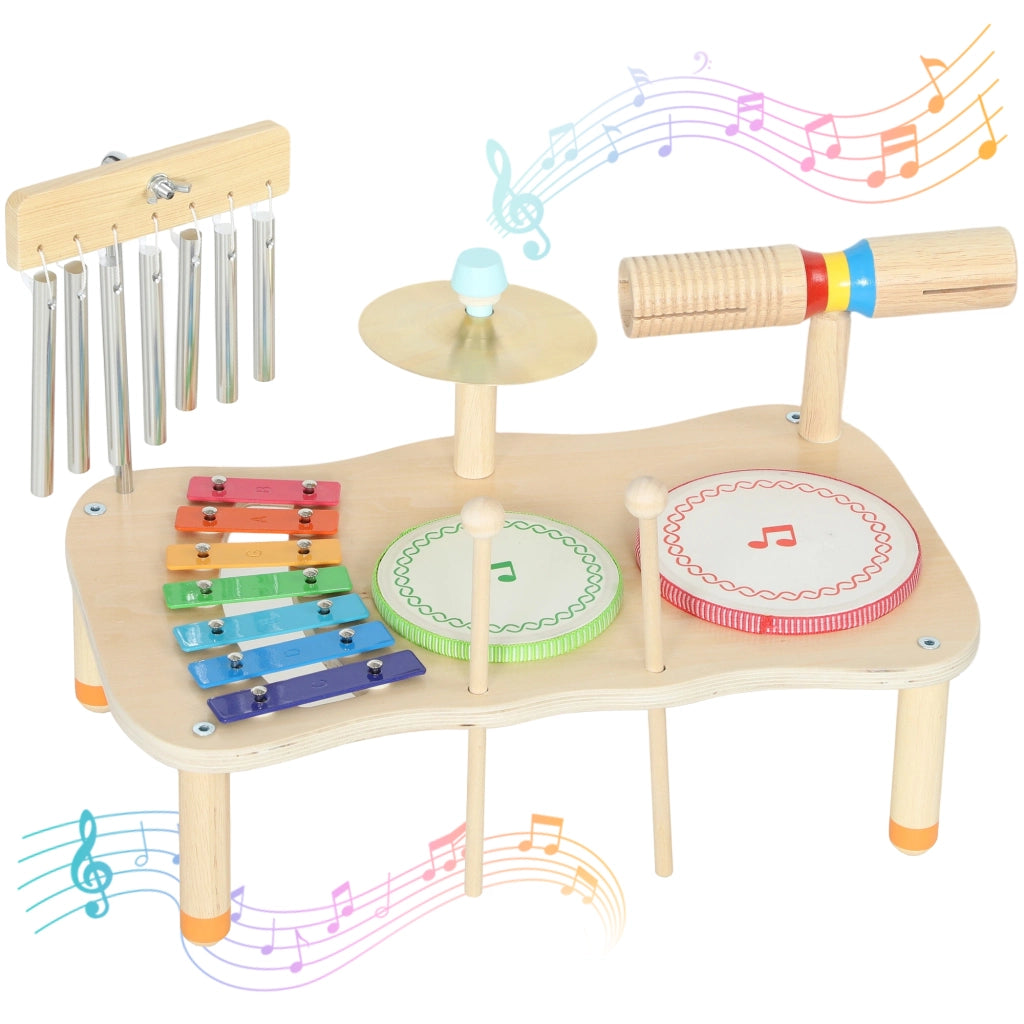 Strumenti Musicali Bambini in Legno Montessori ¨C zephmum ¨C con Xilofono Tamburello e Campanelli