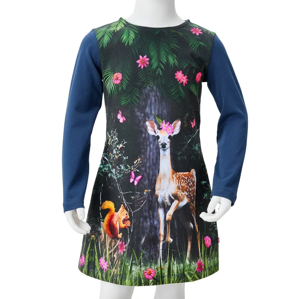 Abito da Bambina a Maniche Lunghe Blu Marino 116 CFW4787729
